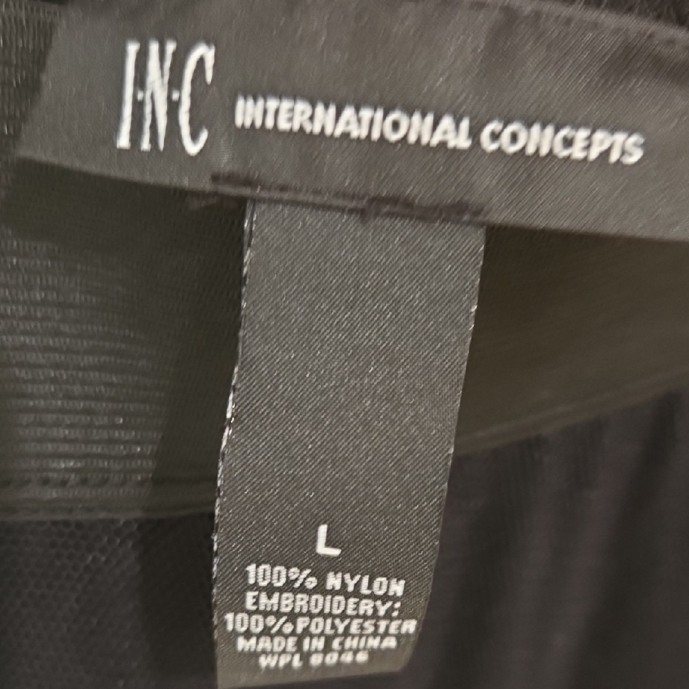 INC International Concepts Black Floral Asymmetrical Handkerchief Skirt - Picture 2 of 6